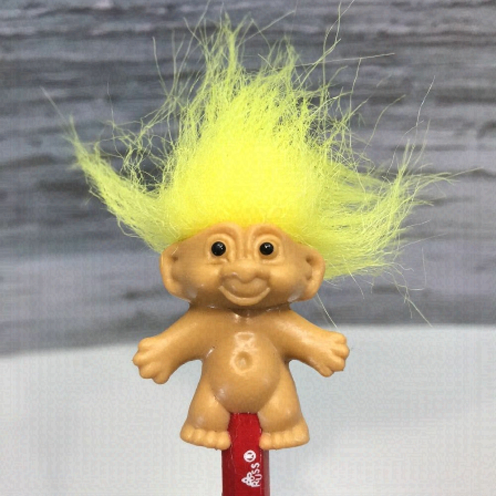 𝅺russ Trolls Vintage Pencils Toppers Yellow Hair New Old Stock